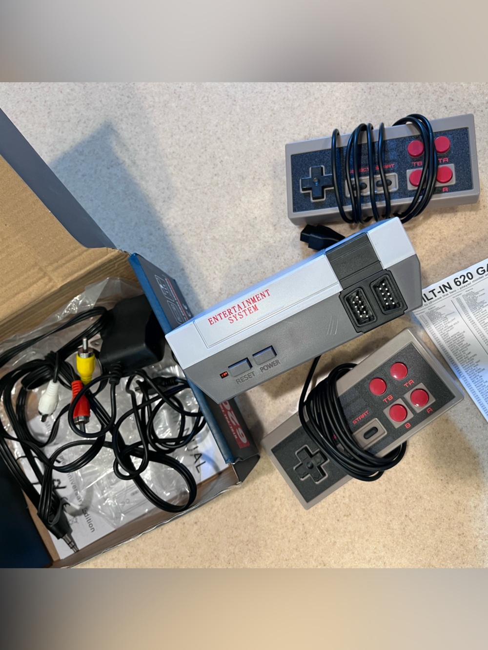 Retro Entertainment System Console with Gray Controllers- Includes 600+ games